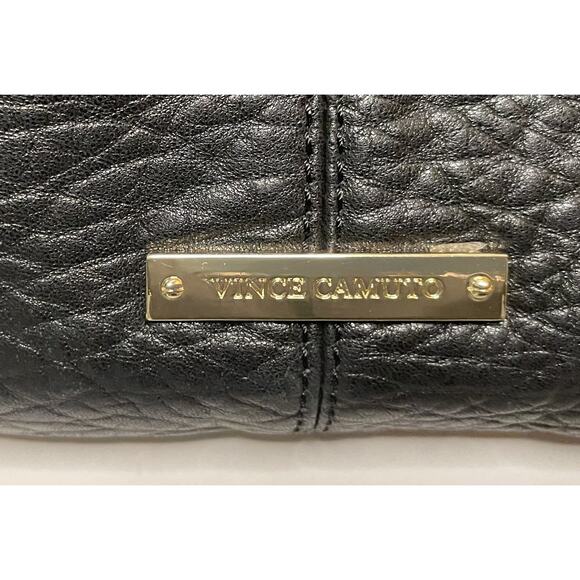 Vince Camuto Black Leather Brown Pony Hair Baily Handbag Clutch Purse NEW NWOT - Picture 4 of 13
